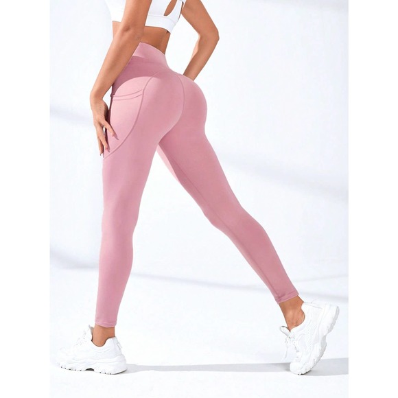 🌟 Wide Waistband Phone Pocket Side Leggings yoga workout - Picture 3 of 11